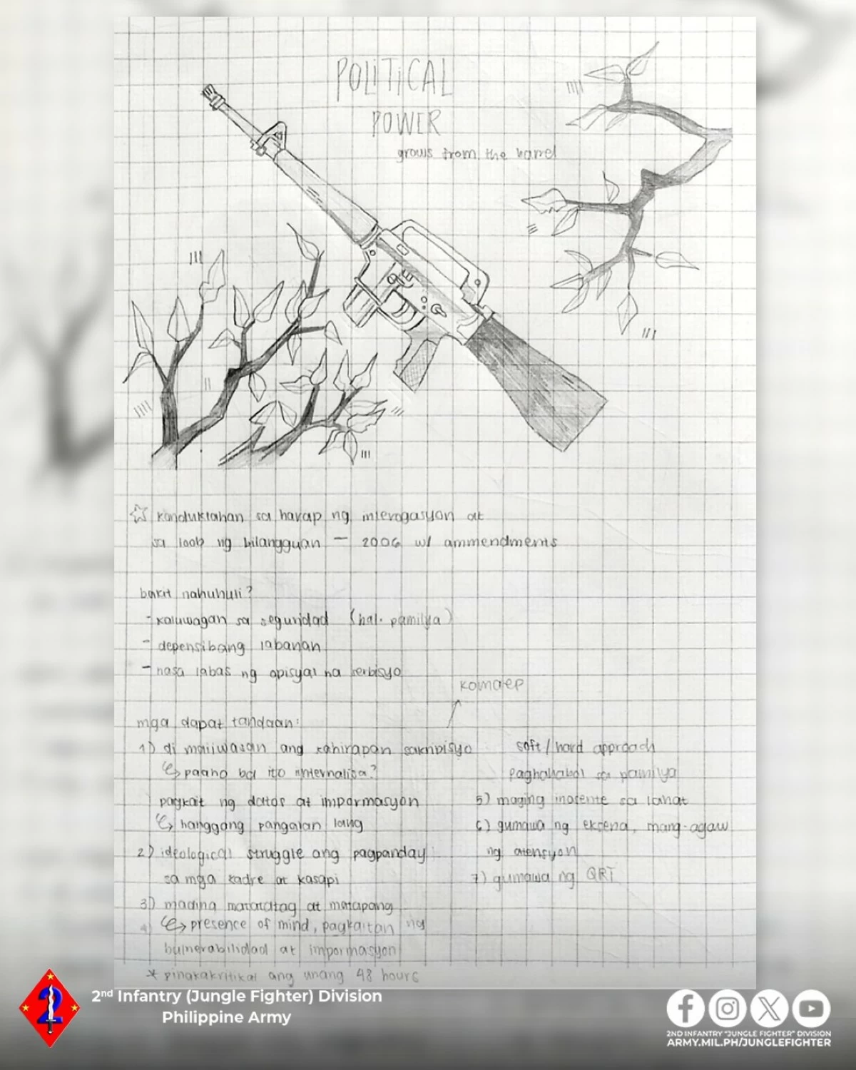 A handwritten journal recovered after a deadly encounter between government troops and suspected New People’s Army (NPA) fighters in San Jose, Occidental Mindoro on March 29, 2026 offered a rare and unfiltered look into the life inside the armed group, according to the Philippine Army's 2nd Infantry Division. (Courtesy of 2ID)