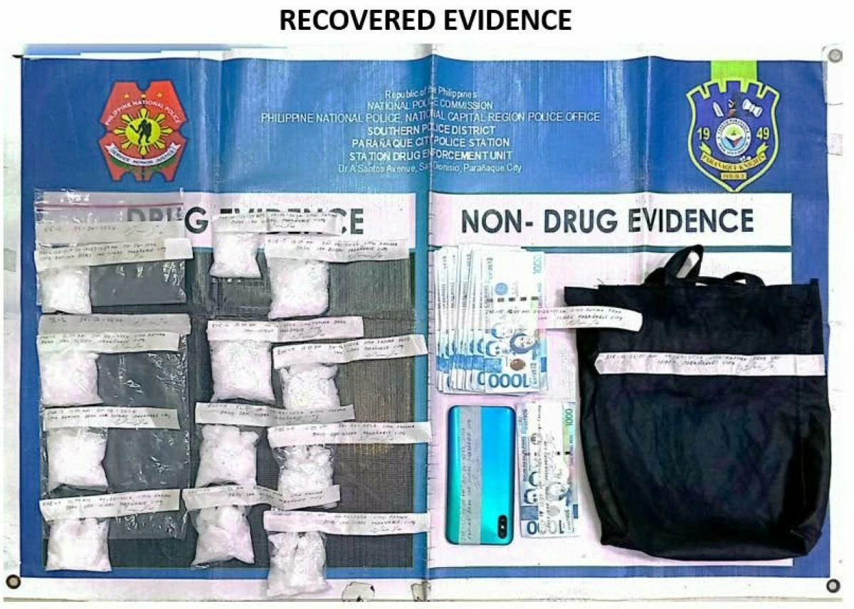 The confiscated pieces of evidence (Photo from Paranaque City Police)