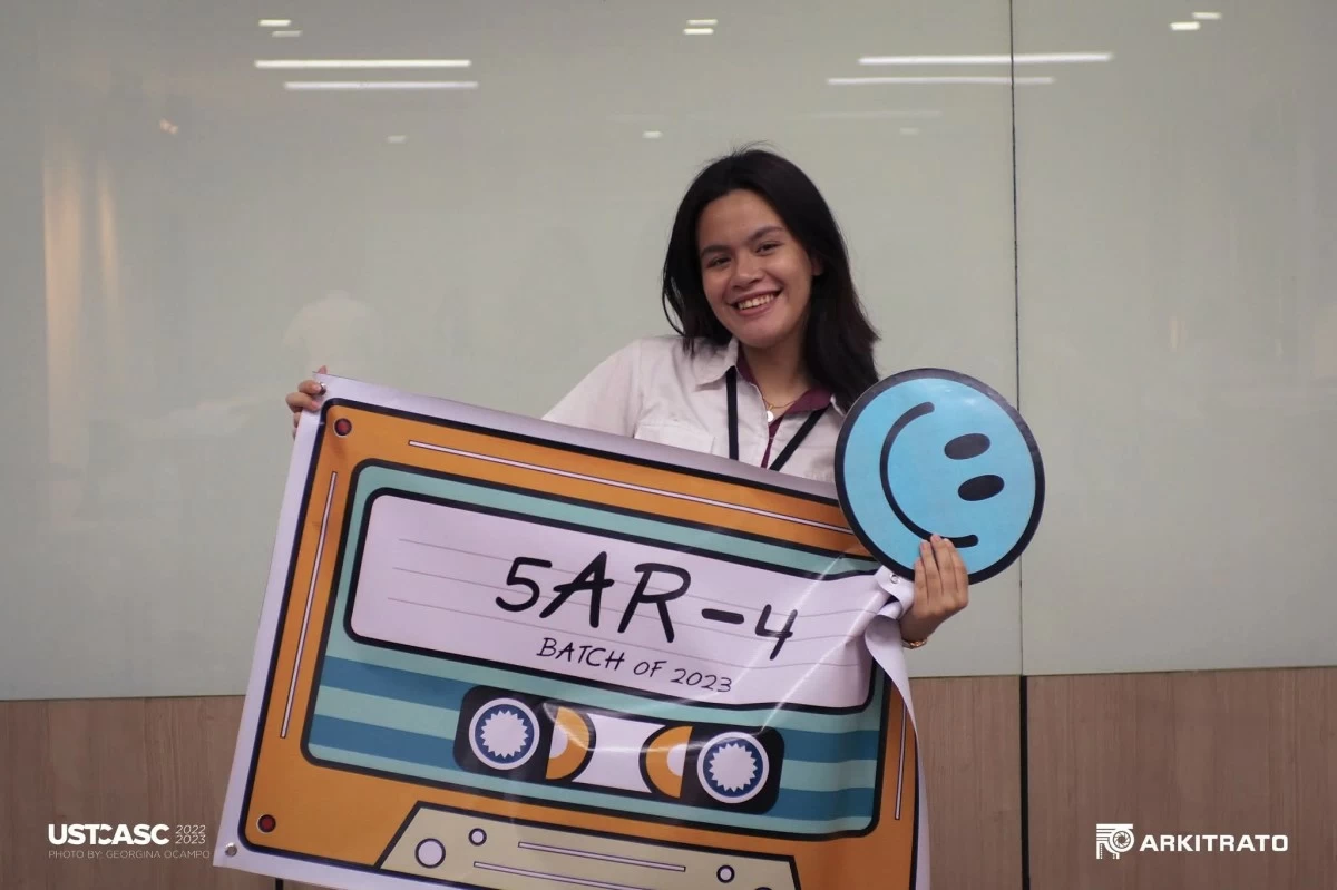 Rheanna studying architectural plans during her internship the summer before her first year of college (left); Rheanna on her 5th year (right)