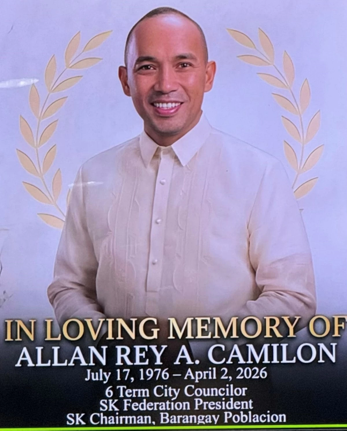Former Muntinlupa councilor Allan Rey Camilon (Photo from Councilor Raul Corro's Facebook account)