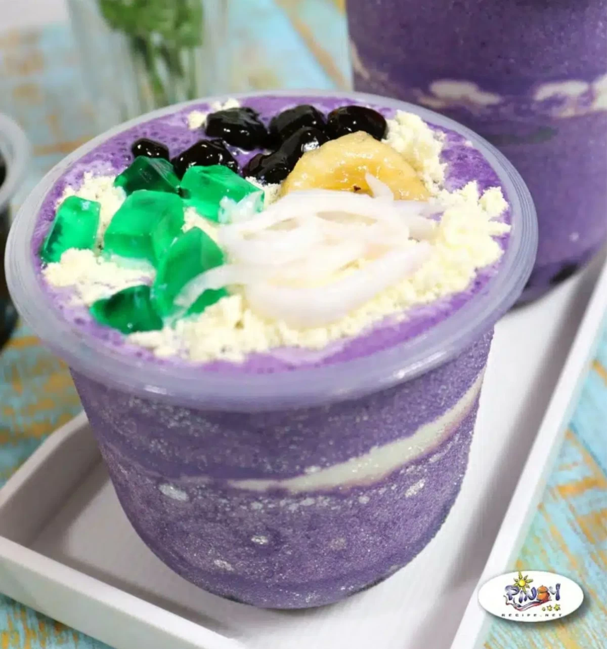 Ube halu-halo (pinoyrecipe.net)