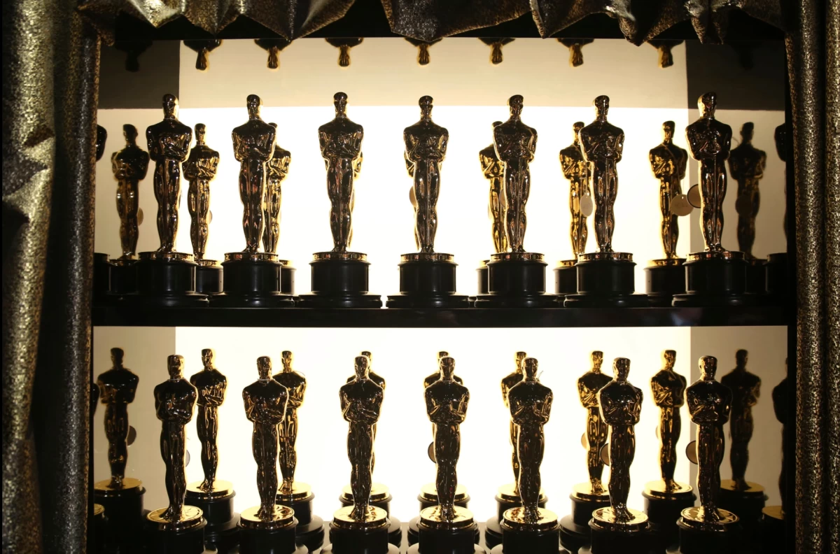 Oscar statuettes appear backstage at the Oscars at the Dolby Theater (AP) 