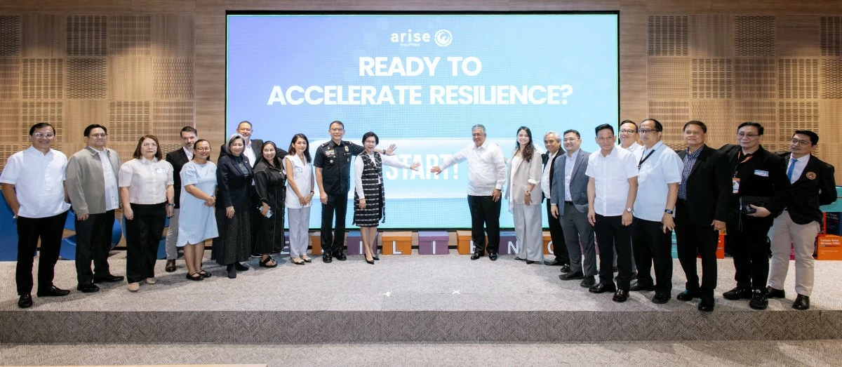 A shared vision for a resilient Philippines. Hans Sy Chairman of  SM Prime Holdings Executive Committee and Chairperson of the ARISE PH Private Sector Alliance for Disaster Resilience Societies, was joined by Office of the Civil Defense Undersecretary Harold Cabreros and the ARISE Philippines Board of Directors during the organization's 2026 Annual General Meeting held on March 26.