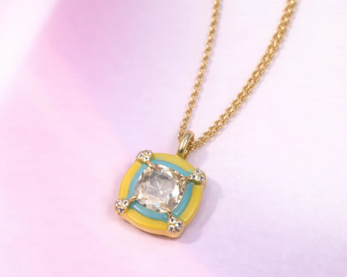 Floatie cushion cut pendant (Photo courtesy of Atelier 818 Fine Jewelry)