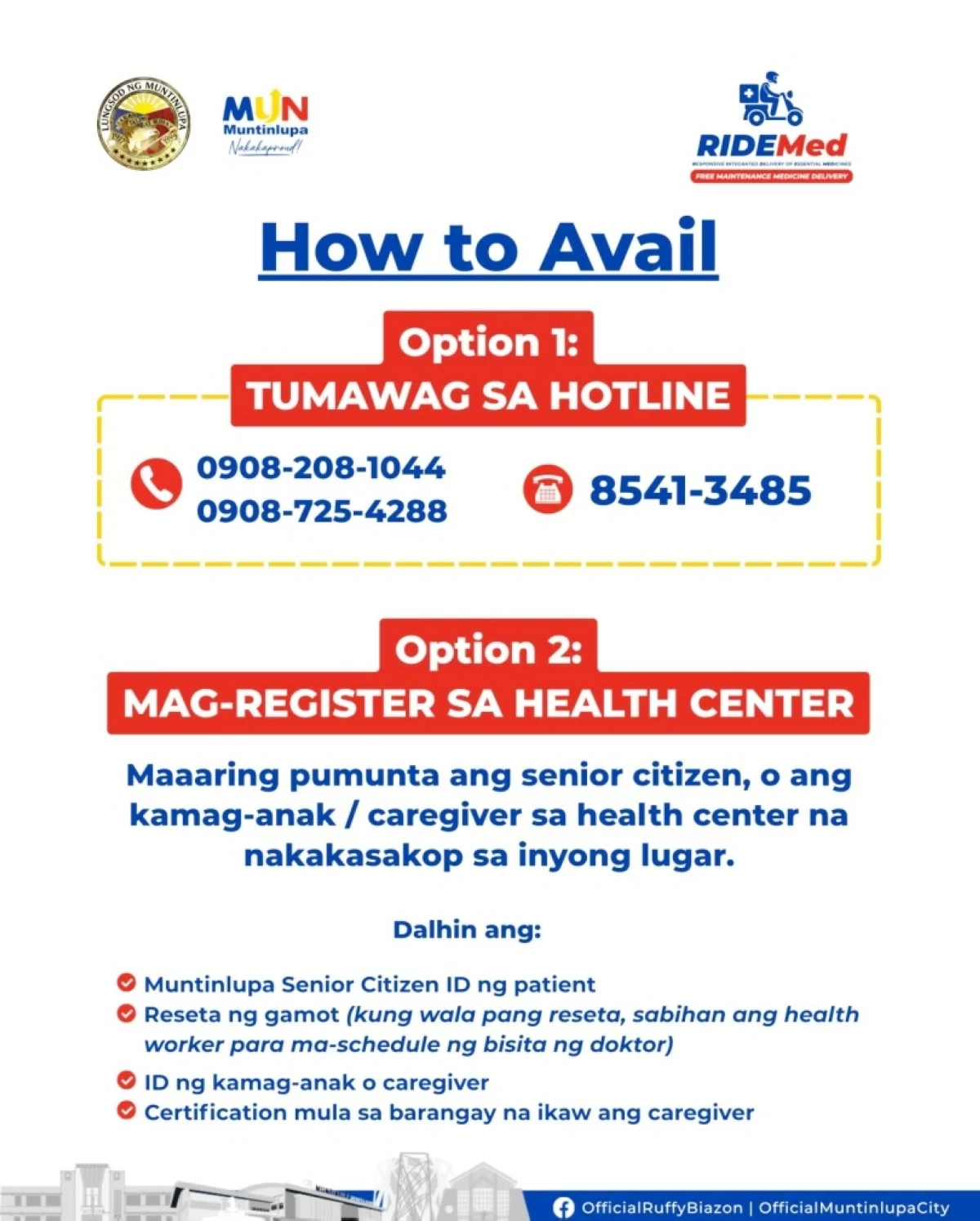 Muntinlupa's RIDEMed Program (Photo from Muntinlupa PIO)