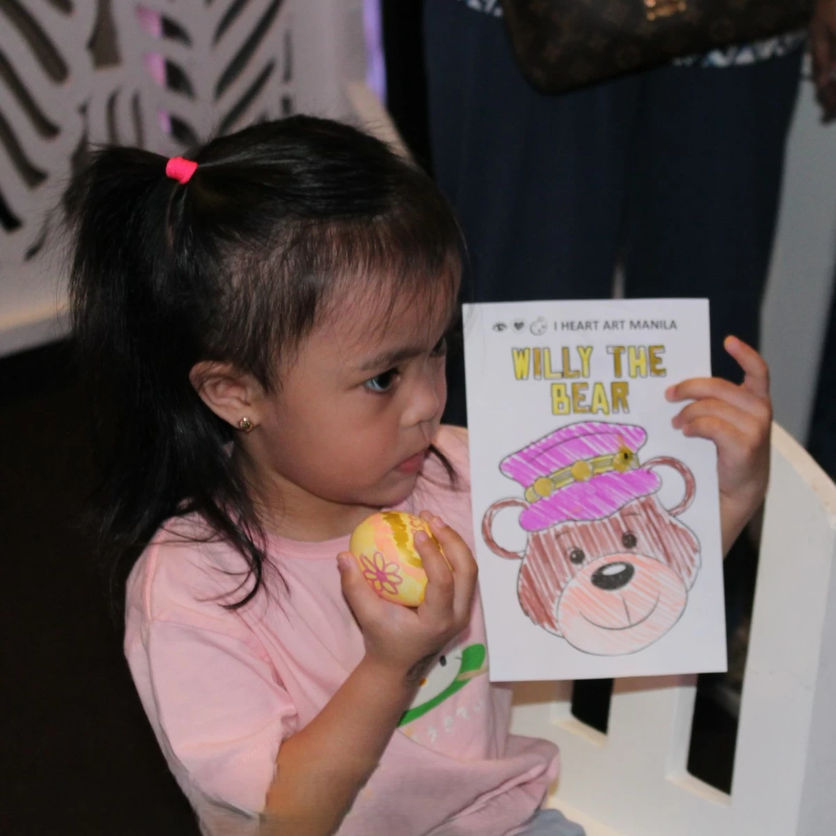 Kids brings Willy the Bear to life with bright colors. (Photo from The Manila Hotel)
