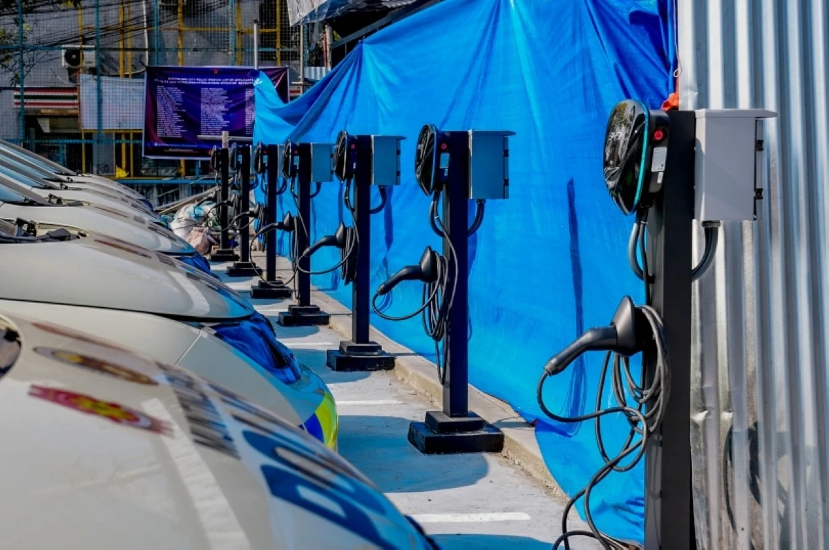 The charging stations for the electric vehicles given by the Muntinlupa City government to the Muntinlupa police (Photo from Muntinlupa PIO) 