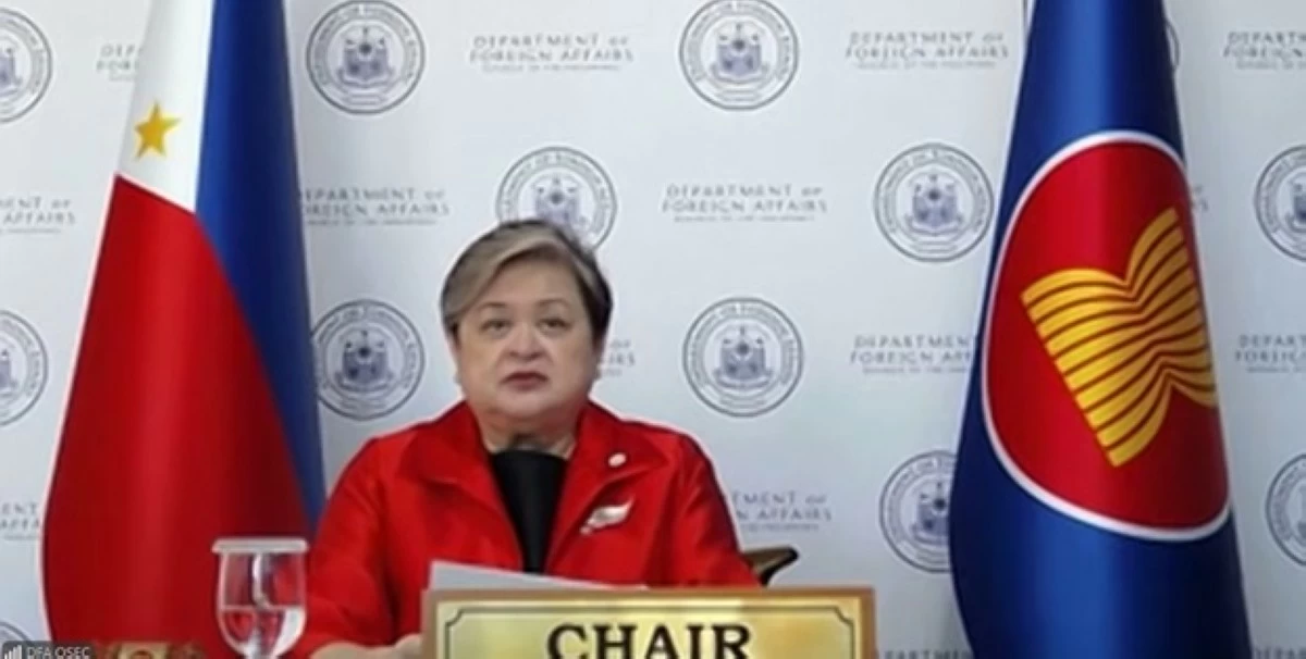 In an online press briefing on April 13, 2026, Department of Foreign Affairs (DFA) Secretary Tess Lazaro said the Second Special ASEAN Foreign Ministers’ Meeting on the Middle East focused on key concerns, including energy and food security, as well as the safety of nationals. (DFA / screenshot)