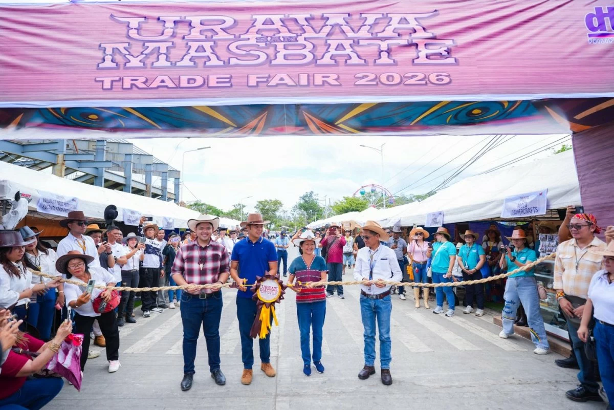 First Lady Liza Araneta-Marcos and her son, Vinny Marcos, lead the ribbon-cutting ceremony for the 30th Rodeo Masbateño Festival. Despite the midday heat and a light drizzle, the two greeted the crowd and officially opened the event, which celebrates Masbate's status as the rodeo capital of the Philippines.