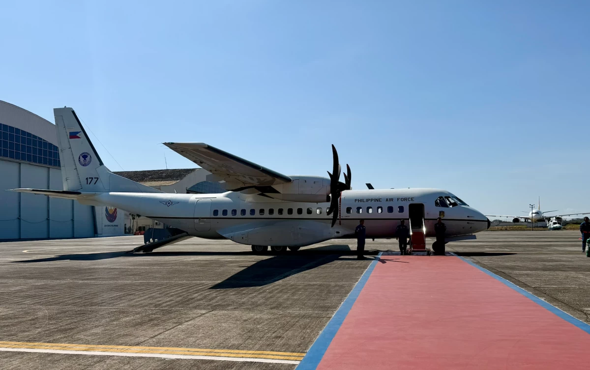 The Philippine Air Force C-295M sits on the tarmac at the Maharlika Hangar, ready for the 70-minute hop to Masbate. The aircraft serves as a workhorse for the First Family’s domestic trips.