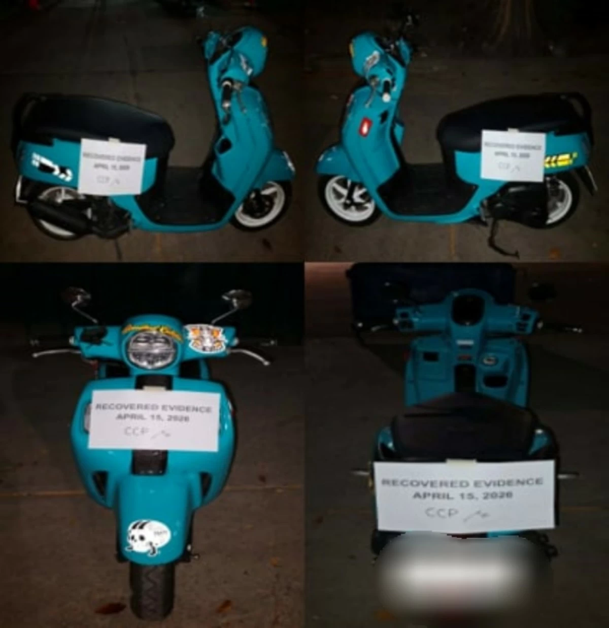 
The confiscated motorcycle used by the suspects (Photo from Pasay City Police)
