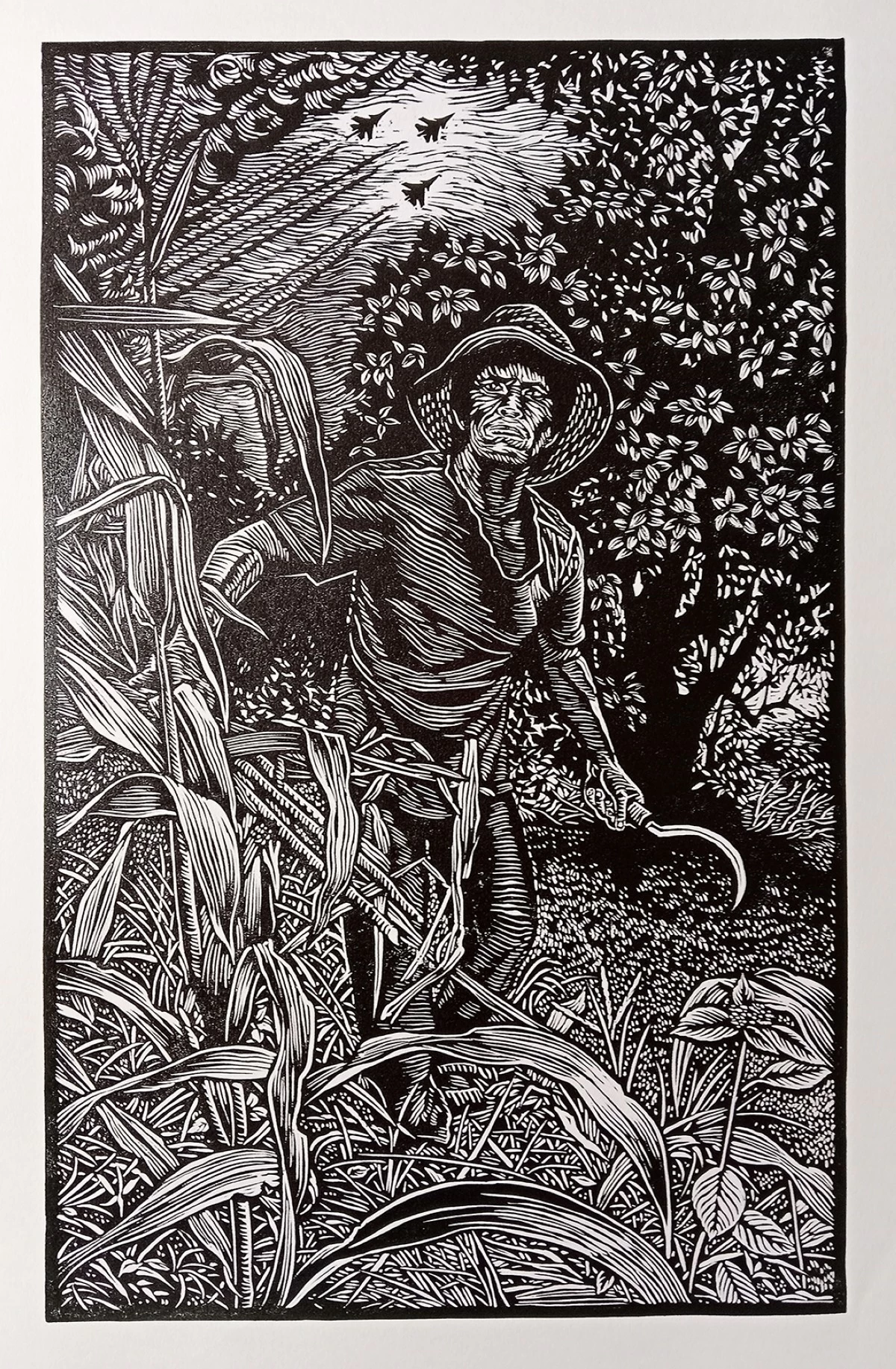 'BULALAKAW,' rubbercut on paper, Resty Flores, 2026