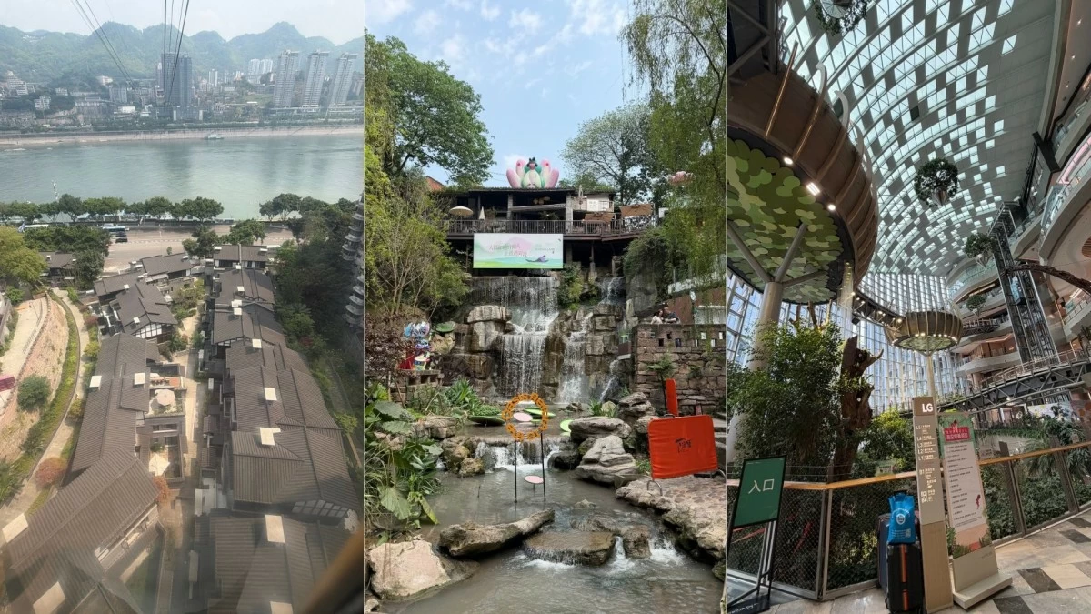 Chongqing's 'air bus,' Xiaohaoli, and the ecological Halo Shopping Mall.