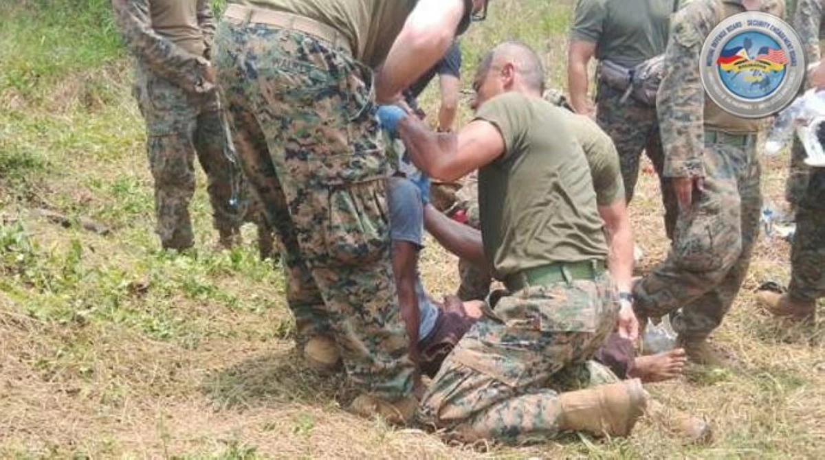 U.S. Marine Corps (USMC) personnel conduct initial rescue and administer first aid to injured civilians following a vehicular accident on April 20, 2026 near Lal-lo Airport in Cagayan. (Photo: Armed Forces of the Philippines)