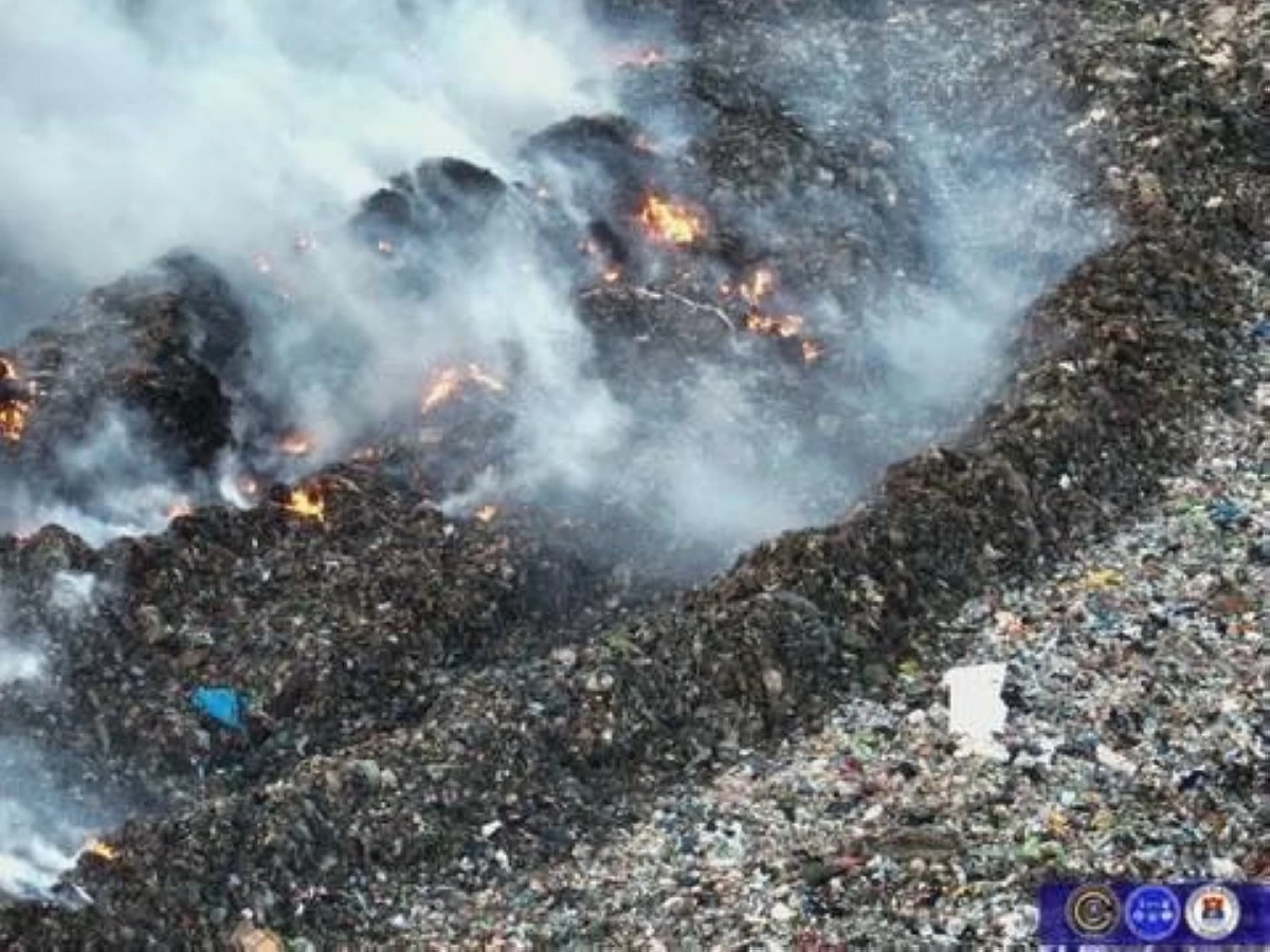 Aerial view of the Navotas Sanitary Landfill fire site as Manila City Disaster Risk Reduction and Management Department (MCDRRMD) drones conduct thermal imaging and damage assessment to help support ongoing firefighting and monitoring efforts. (Photos courtesy of Manila Public Information Office)