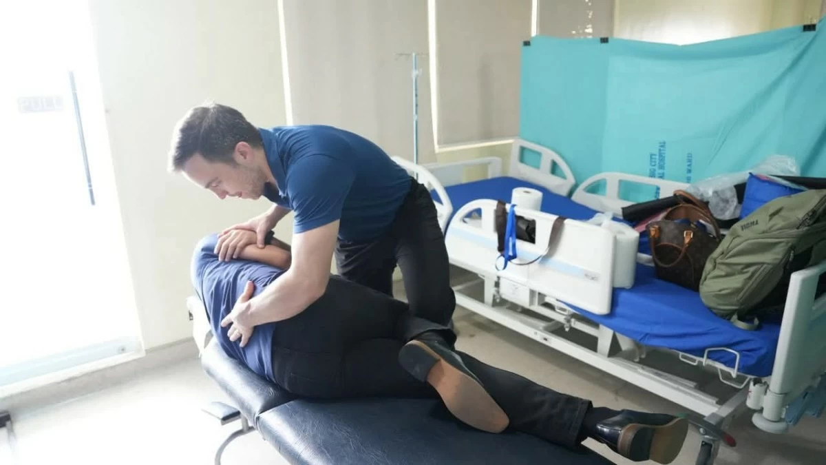 PCGH personnel receive various wellness services during the launch of the Healthy Workplace Program, which aims to improve and support the well-being of healthcare workers. (Photos from Pasig PIO)