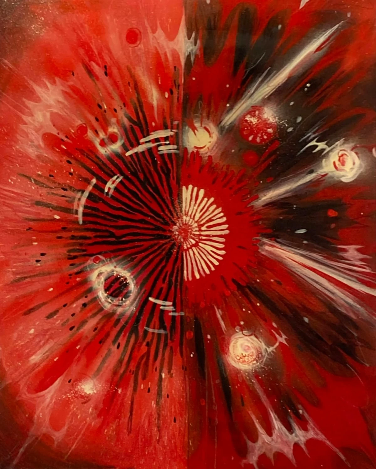 'THE LEFT HAND PATH' mixed media, spray paint, colored pencil on canvas, 30 x 24 inches, 2026