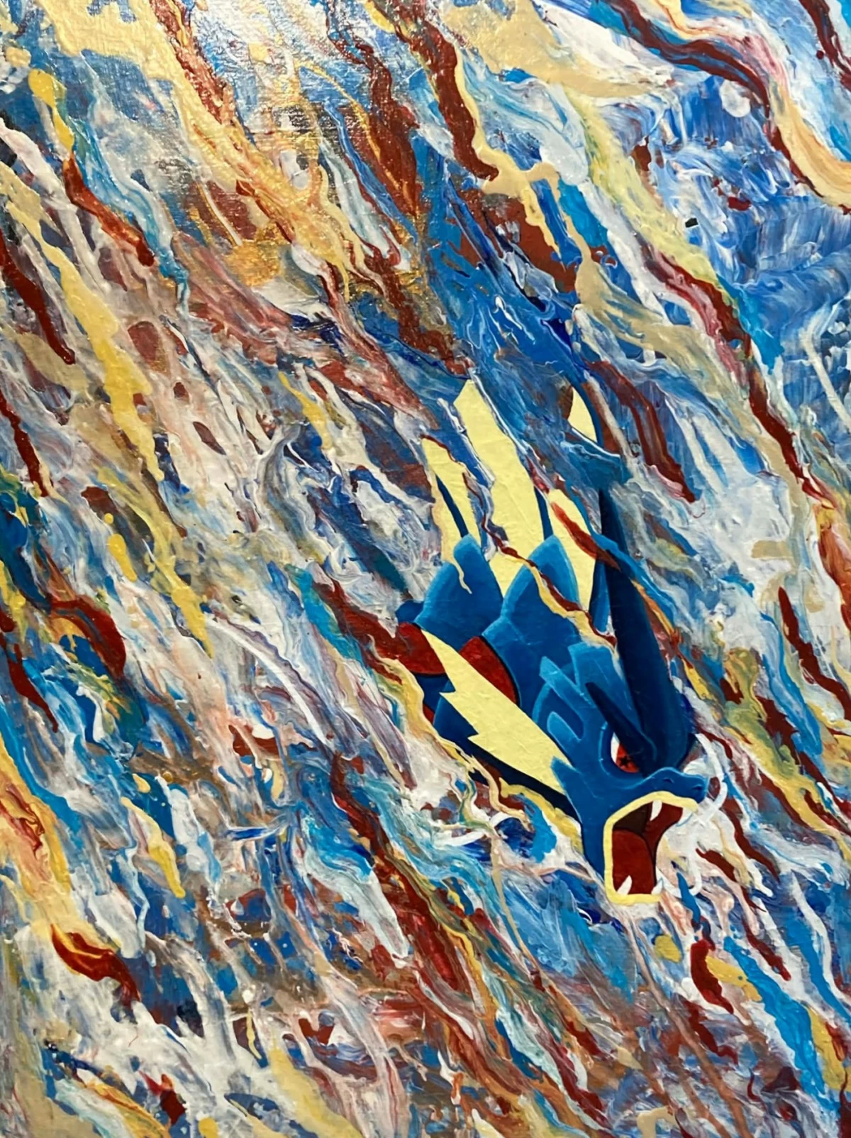 'THE ANCHOR OF THE TIDE' acrylic on canvas, 18 x 24 inches, Blue Lemodane, 2025