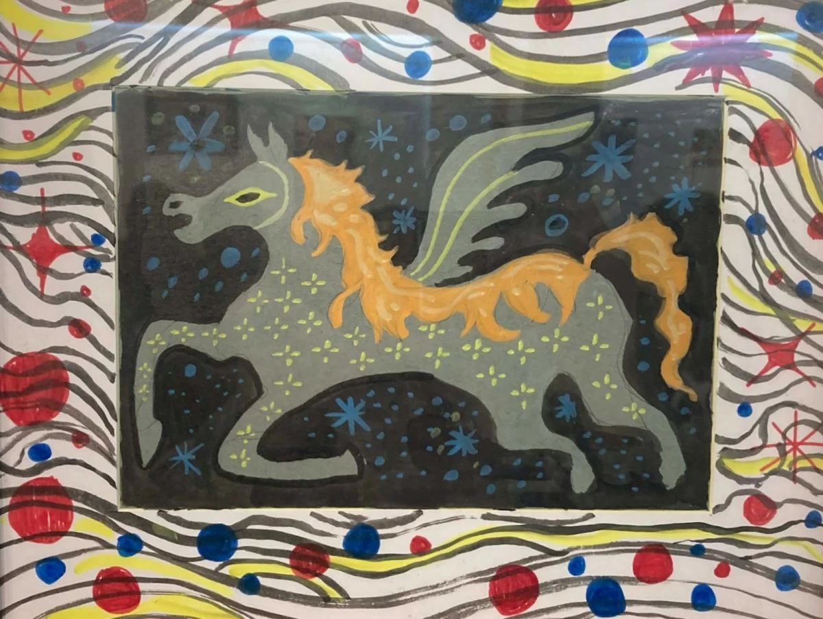 'HORSE' acrylic ink and India ink on mixed media, 10 x 8 inches, Pepe Reyes, 2026