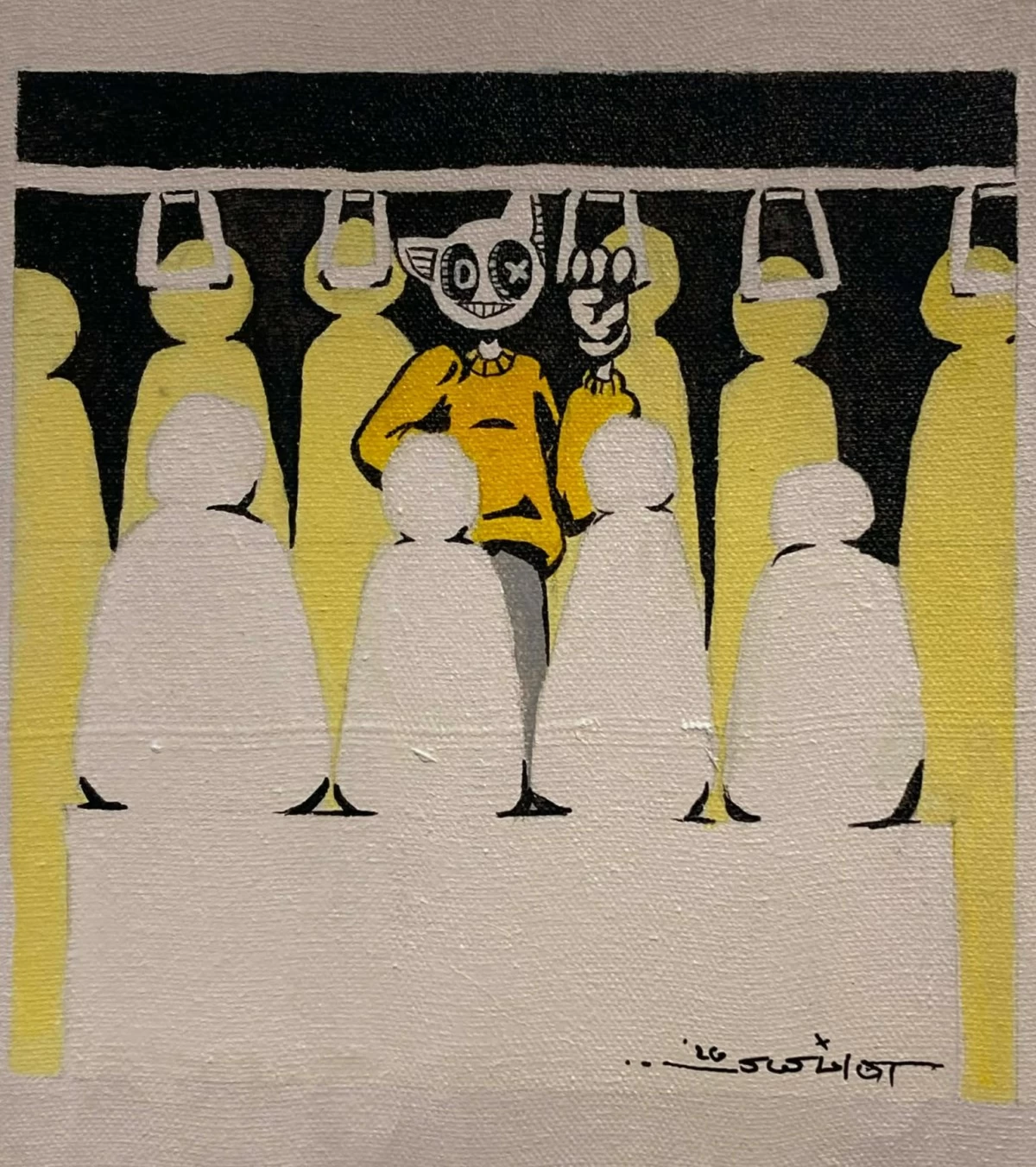 'FAR, BUT EASY' acrylic on canvas, 9 x 9 inches, Tokiwa, 2026