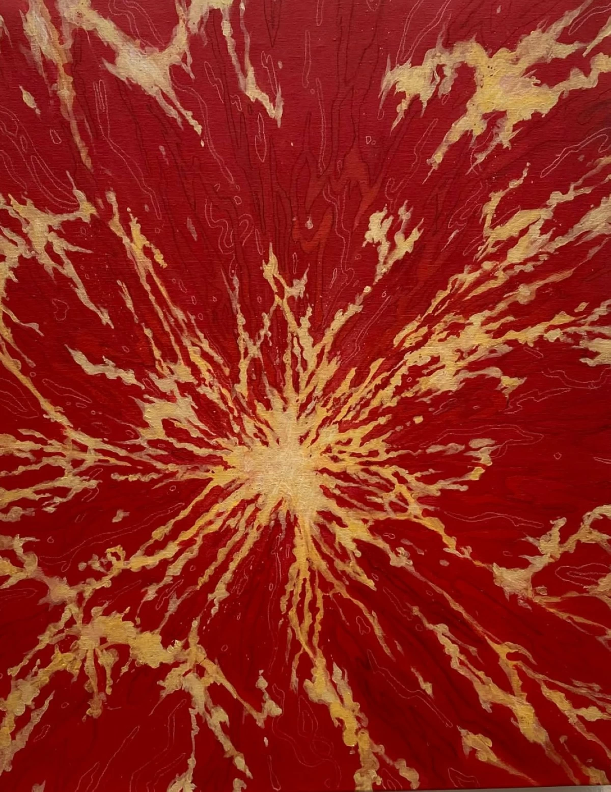 'STRETCHED THIN, OUT' mixed media, acrylic, colored pencil on canvas, 20 x 30 inches, 2026