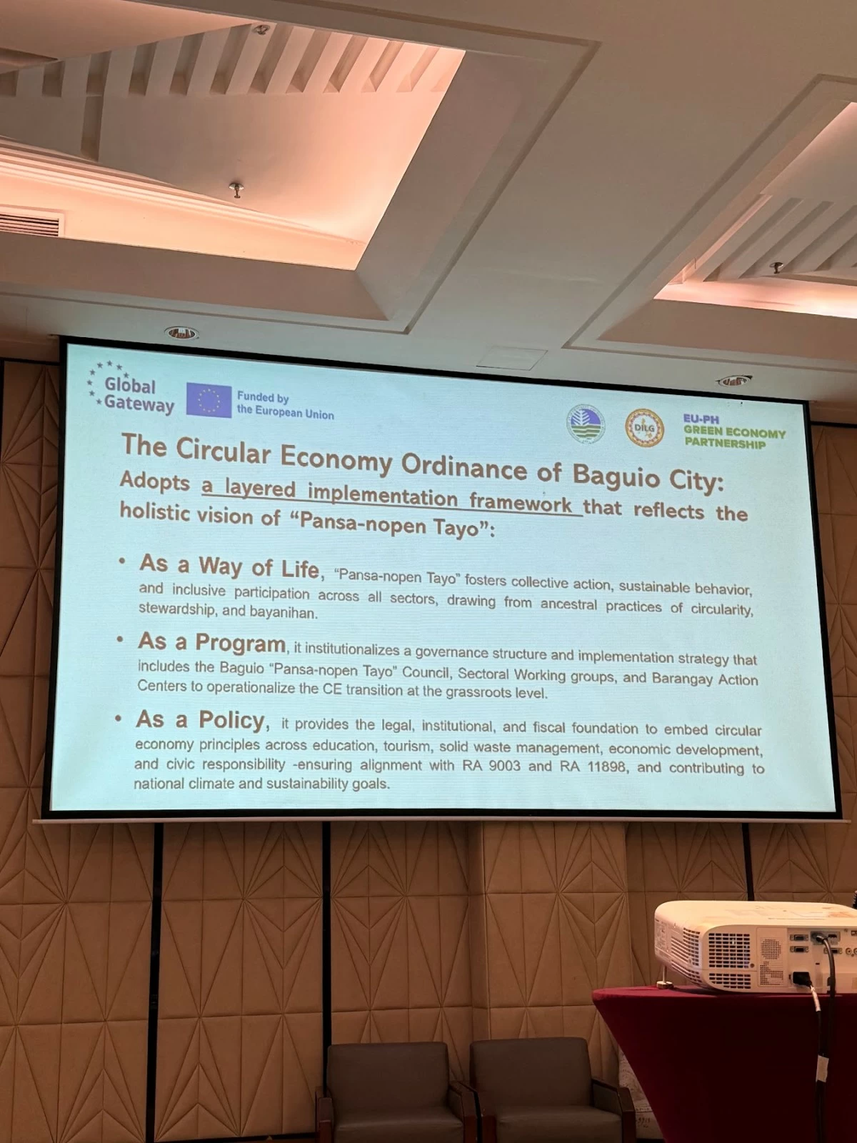 The Baguio City LGU presents its Sustainable Tourism Development Plan