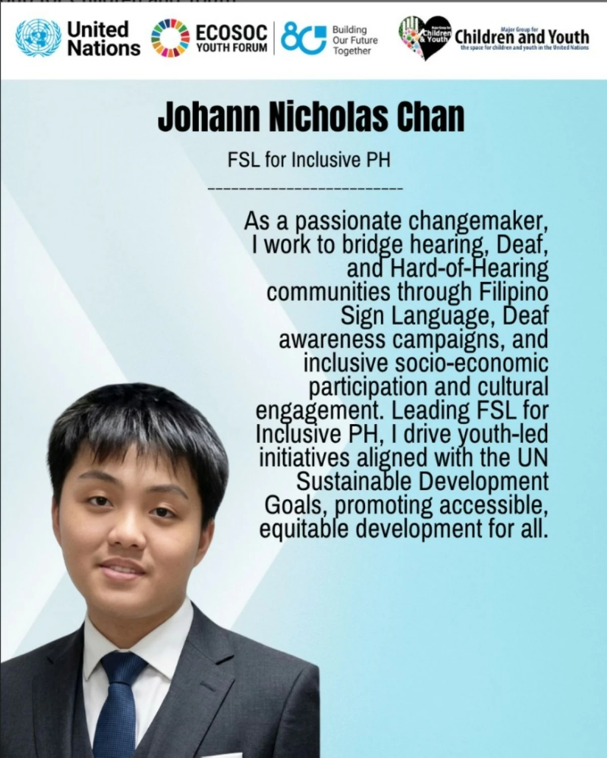 Johann Nicholas Chan (Photo from Major Group for Children and Youth on LinkedIn)
