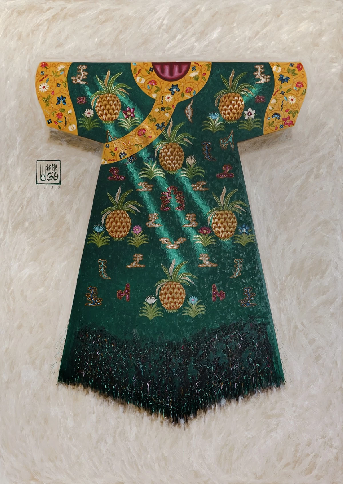 'THE EMERALD HORIZON,' oil on canvas, 84x60 inches, 2025