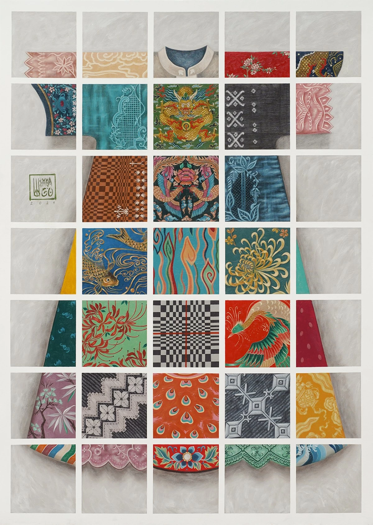 'TALES OF RESILIENCE,' oil on canvas, 84x60 inches, 2025