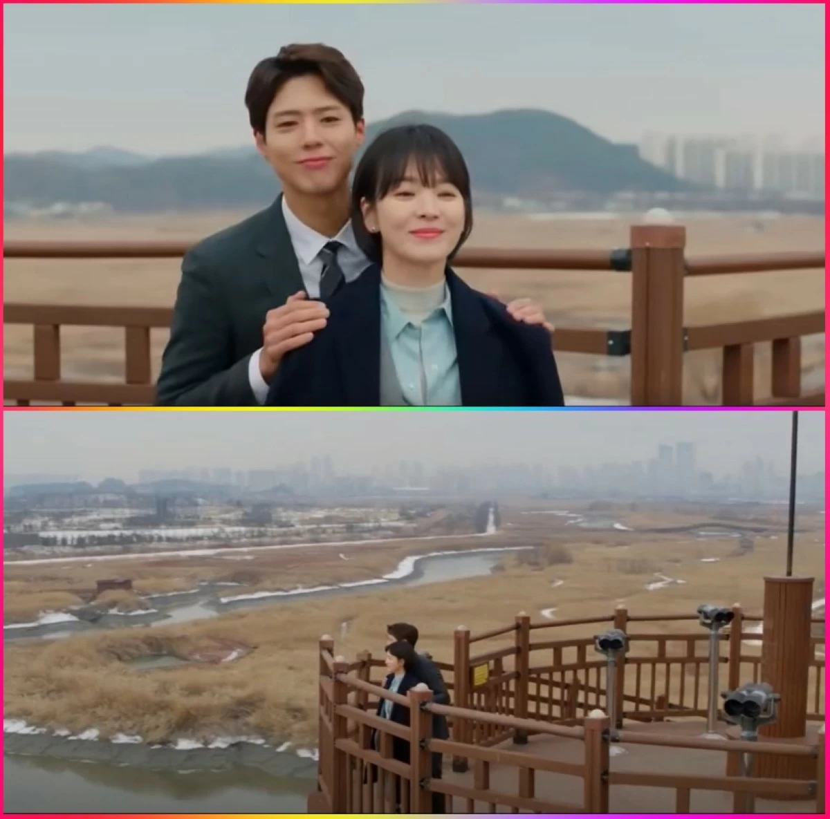 Song Hye-kyo and Park Bogum in episode 8 of “Encounter” at the Rocking Observatory at Siheung Gaetgol Eco Park (tvN)