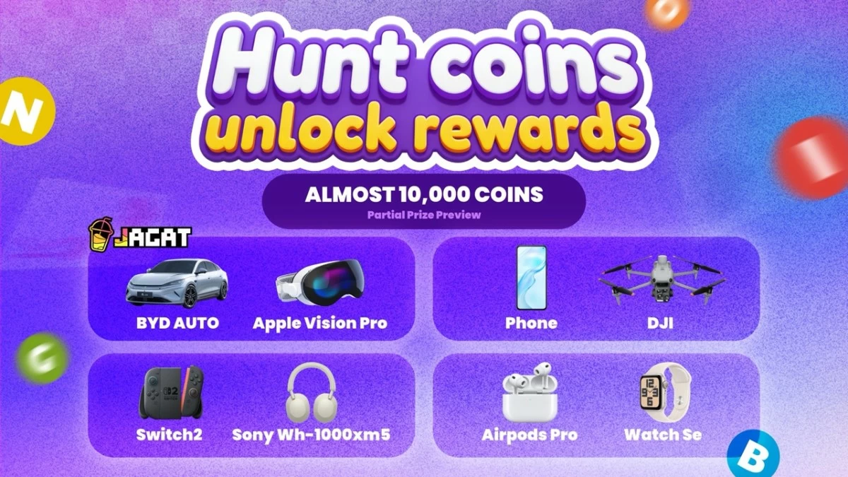 BYD car, iPhone 17s, DJI, and other great prizes at stake in Jagat’s Coin Hunt
