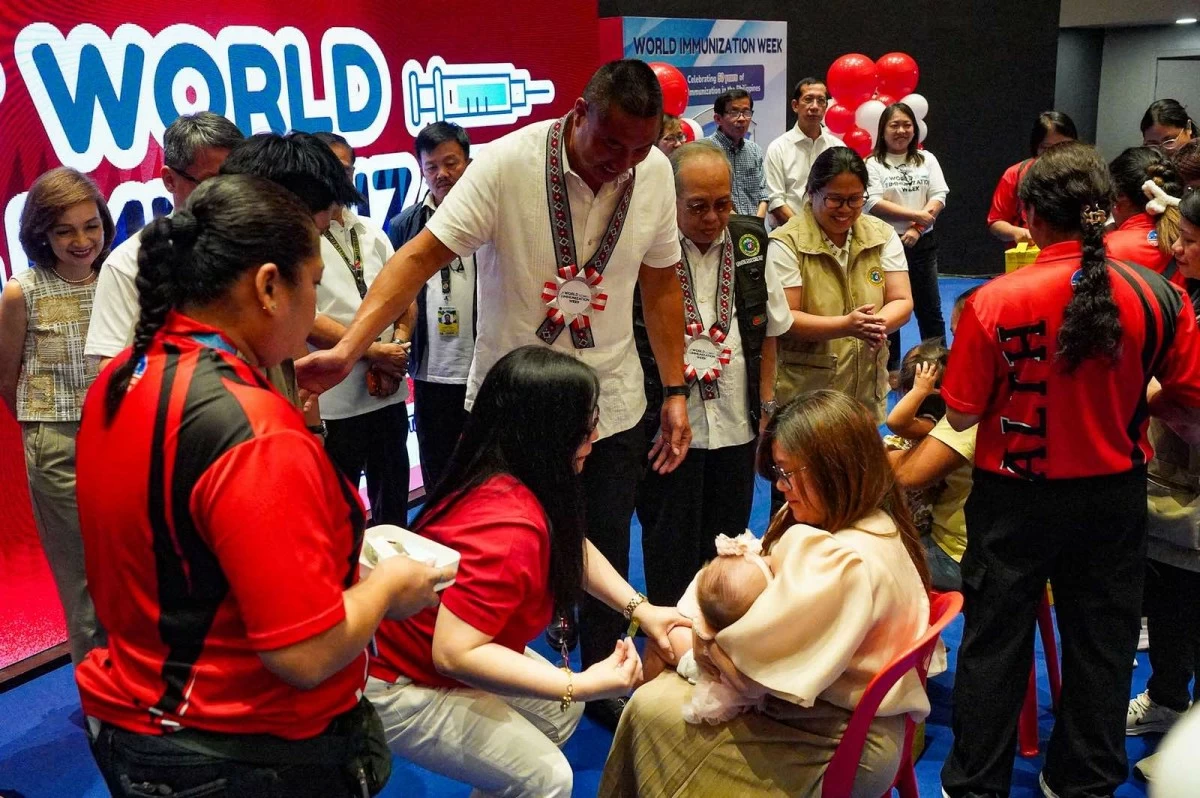 Mayor Zamora leads World Immunization Week 2026 in San Juan, launching the “Ligtas Tigdas” campaign and ceremonial vaccination with the Department of Health, promoting stronger protection and accessible vaccines for all.(John Louie Abrina)