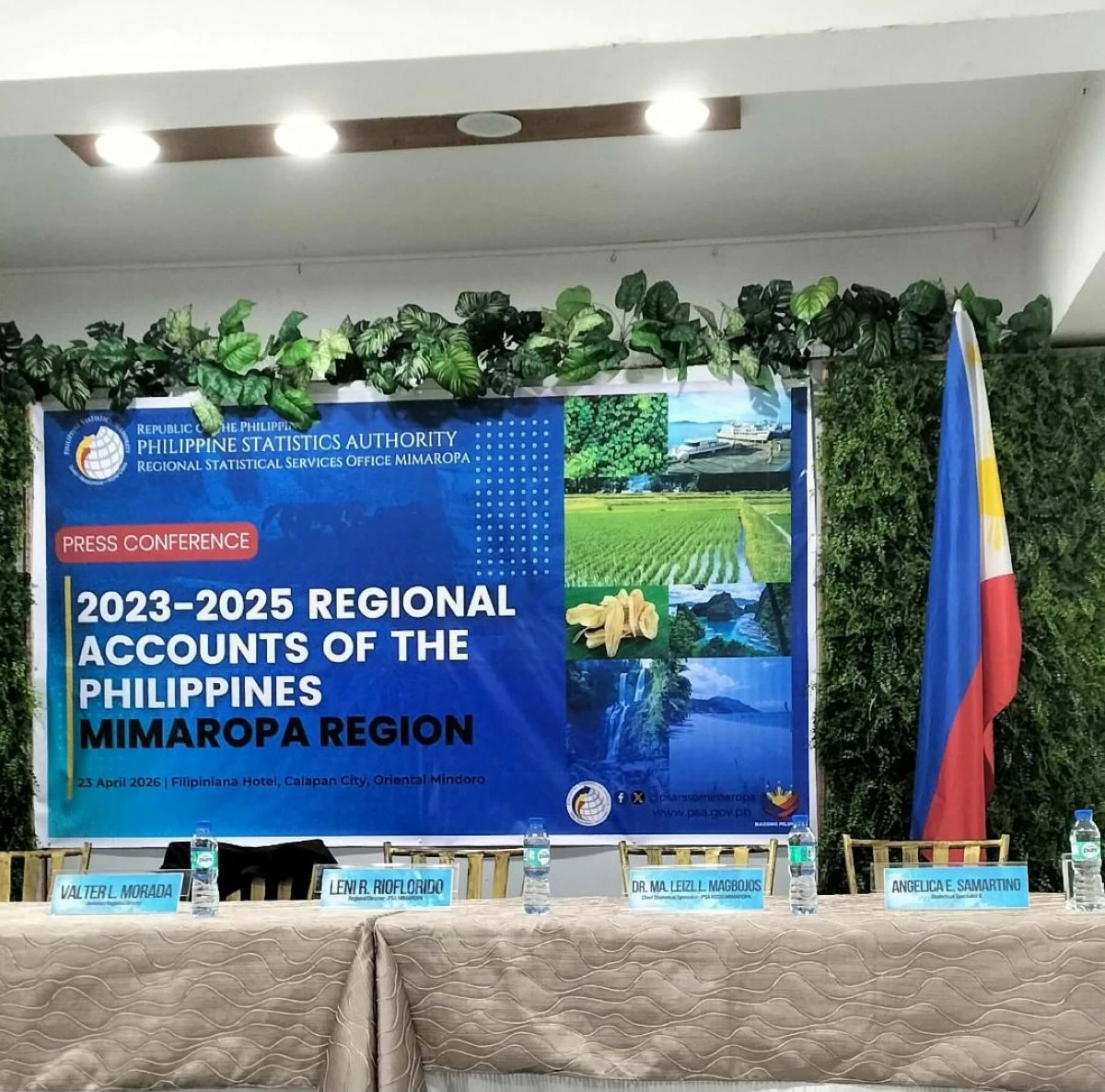 THE Philippine Statistics Authority-Mimaropa discusses the region’s economy during a press conference in Calapan City, Oriental Mindoro on April 23. (Jerry Alcayde)