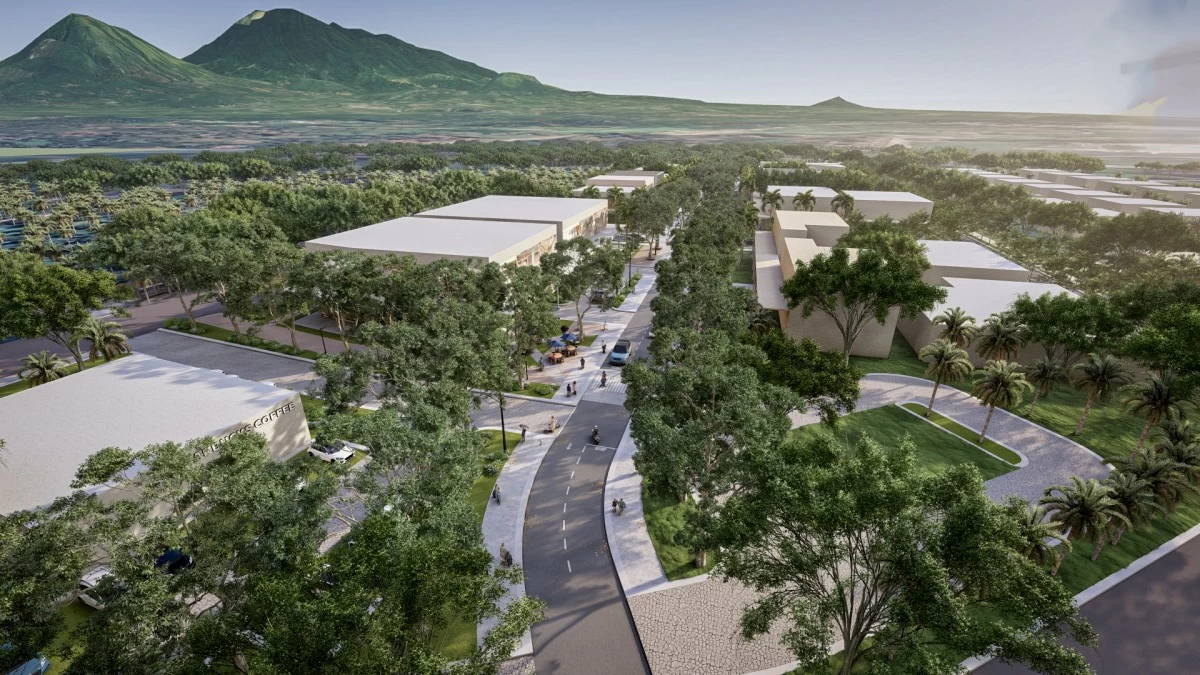 The Central commercial district at Villa Escudero (Artist's rendition: Villa Escudero)