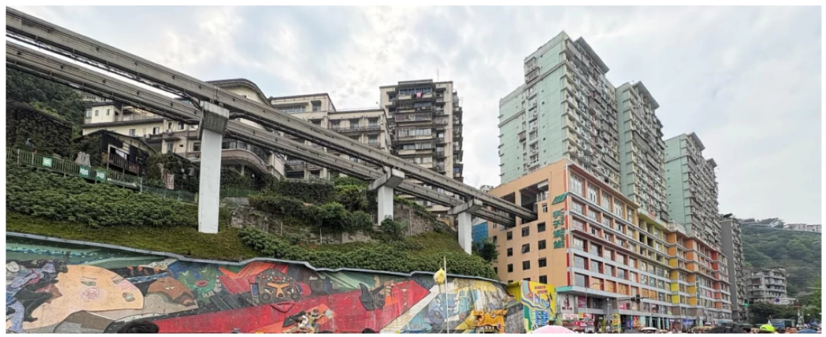 At Liziba Station in Chongqing, one of the city’s most iconic sights is the monorail gliding straight through a residential building. (Photo: Badette M. Cunanan/Manila Bulletin)