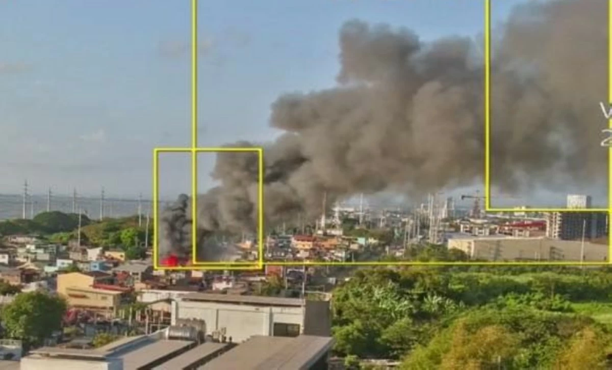 The fire in Barangay Sucat, Muntinlupa, on April 29 (Photo from Mayor Biazon's Facebook account)