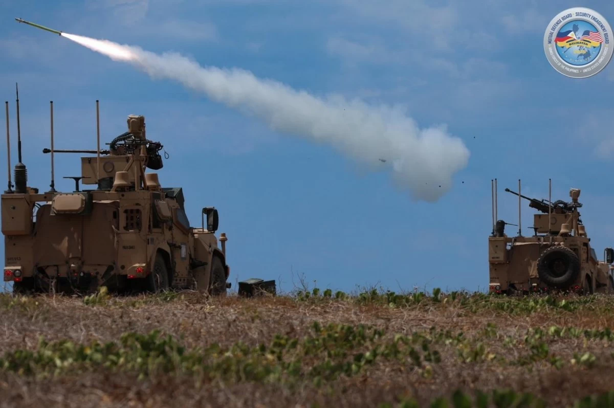 United States Marine Air Defense Integrated System (MADIS) fires during the Integrated Air and Missile Defense (IAMD) drill as part of Exercise Balikatan on April 28, 2026 at Naval Station Leovigildo Gantioqui (NSLG) in San Antonio, Zambales. (Photo: Armed Forces of the Philippines)