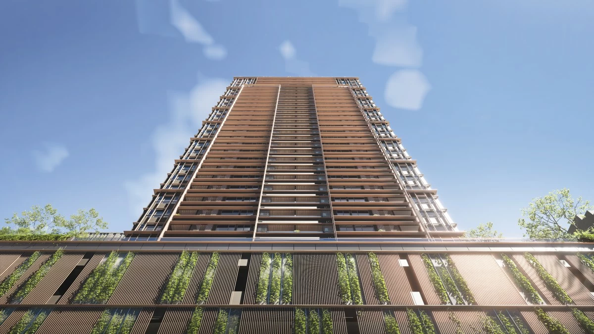 Biophilic design anchors the development's green podium. (Photo: Arthaland)