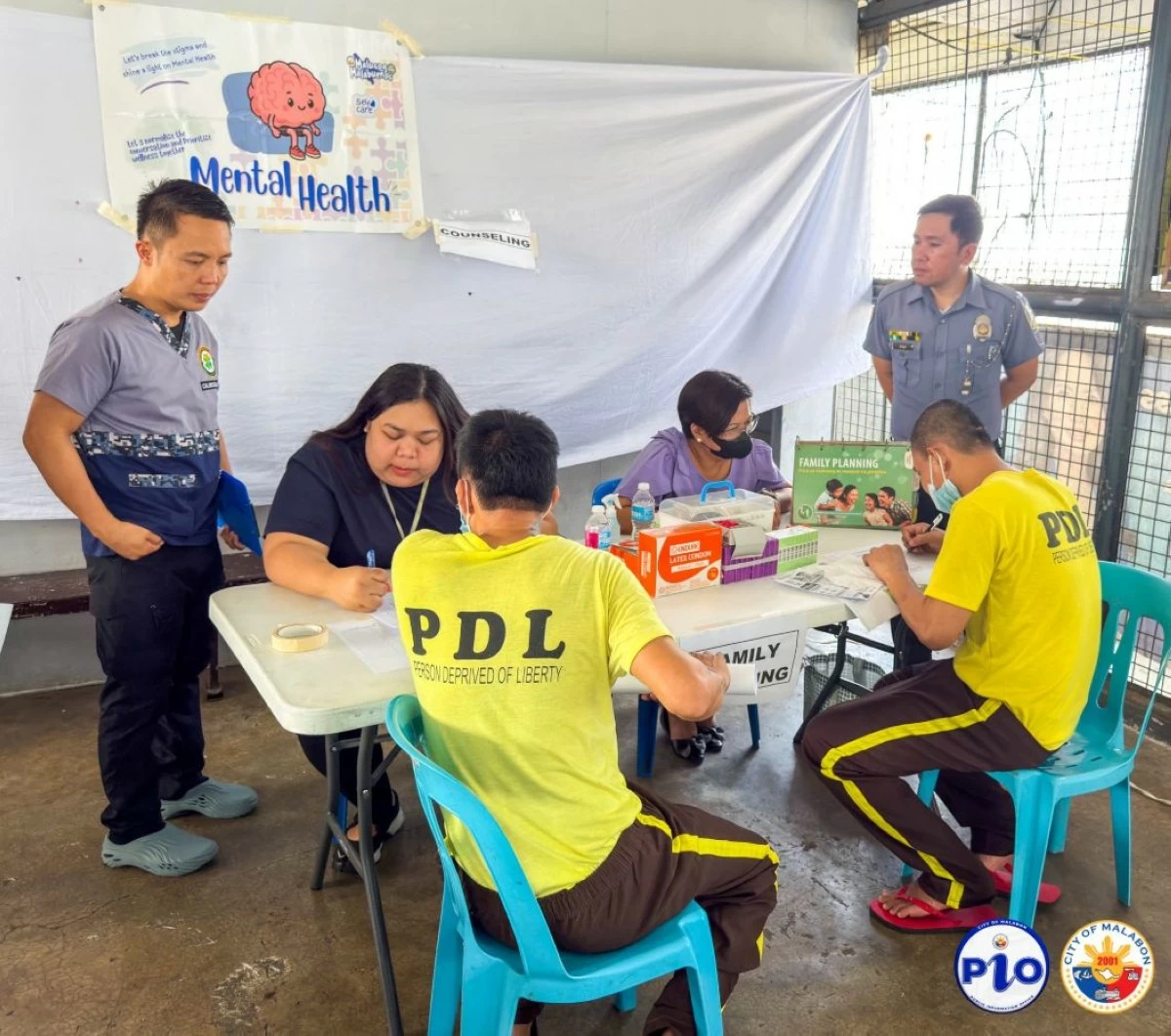 The Malabon City government provides healthcare services to persons deprived of liberty (PDL) at the BJMP facility in Barangay Catmon, including PhilHealth registration, medical consultations, and tuberculosis screening. (Photo courtesy of Malabon PIO)