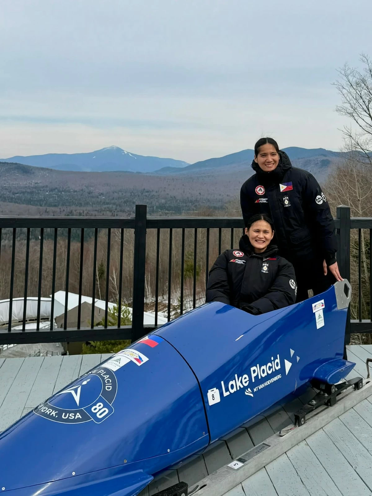 NATIONAL TEAM — The Philippine Team at the solo bobsled competition in Lake Placid, New York.