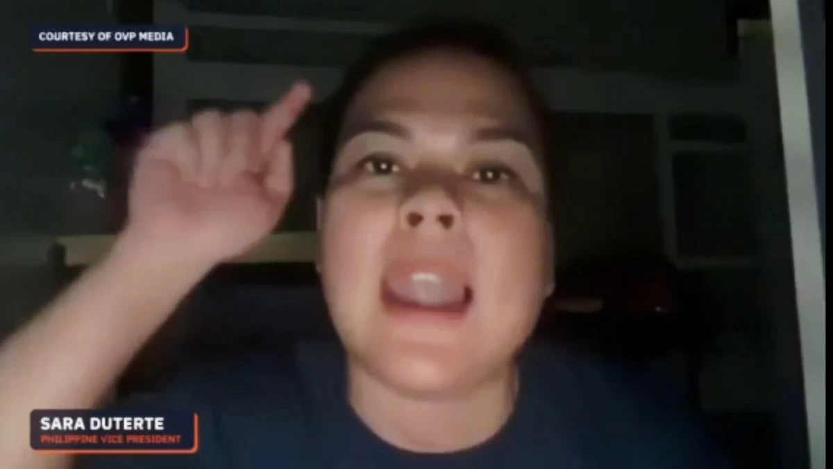 Vice President Sara Duterte (Screenshot from Facebook live)