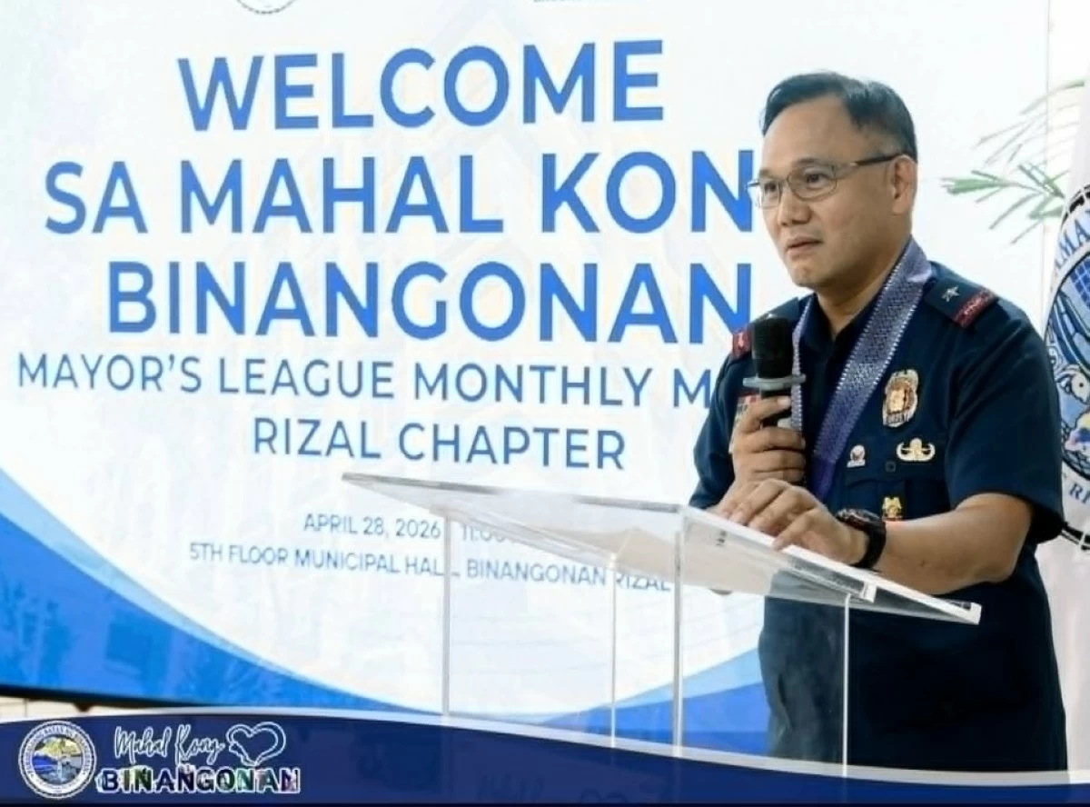 Region 4-A Police Director BGen. Hansel M. Marantan during the Rizal Mayors' League meeting in Binangonan (photo from Mahal Kong Binangonan's FB page) 