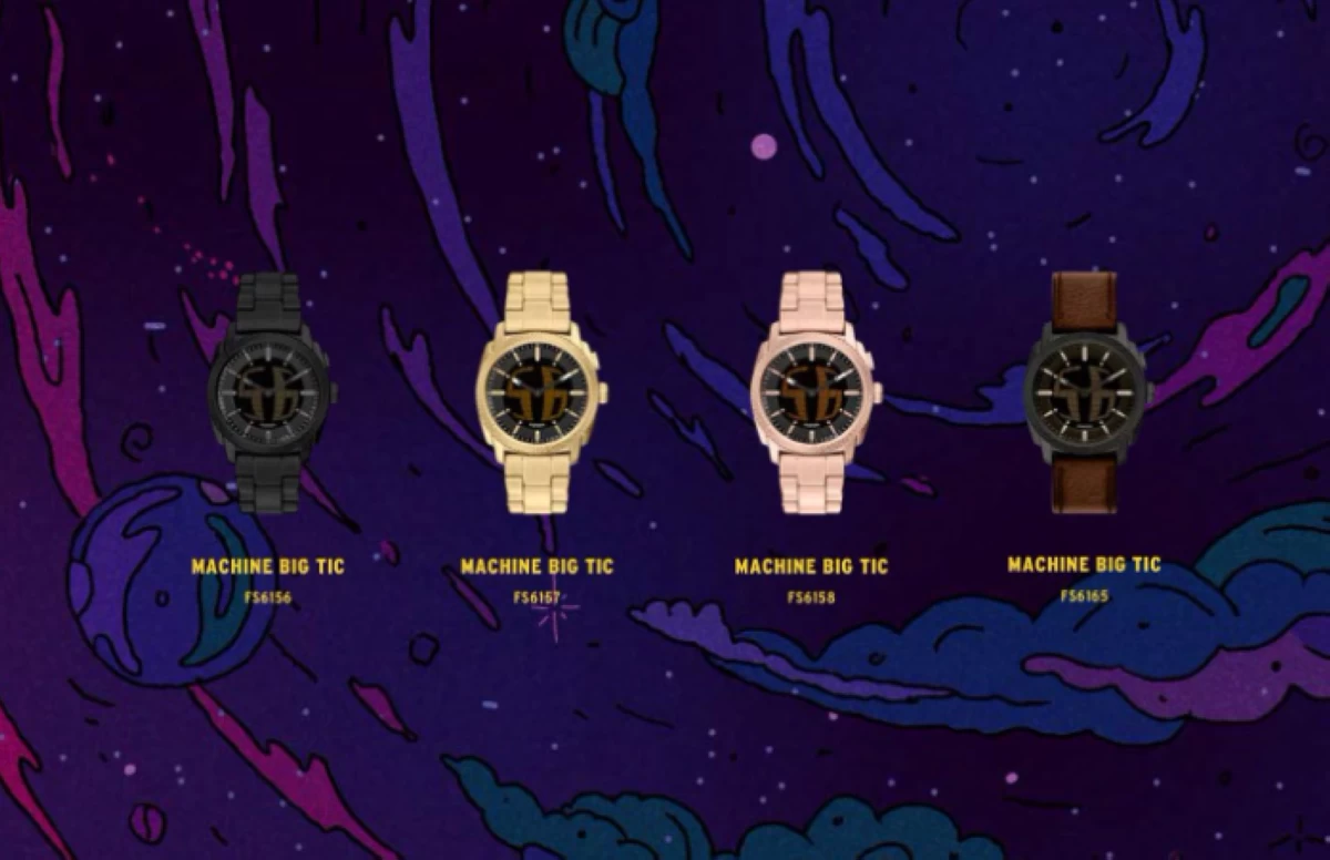 Fossil’s Machine Big Tic is giving stylish options with retro inspiration in Black Stainless Steel, Gold-Tone Stainless Steel, Rose Gold-Tone Stainless Steel, and Brown Leather Strap.
