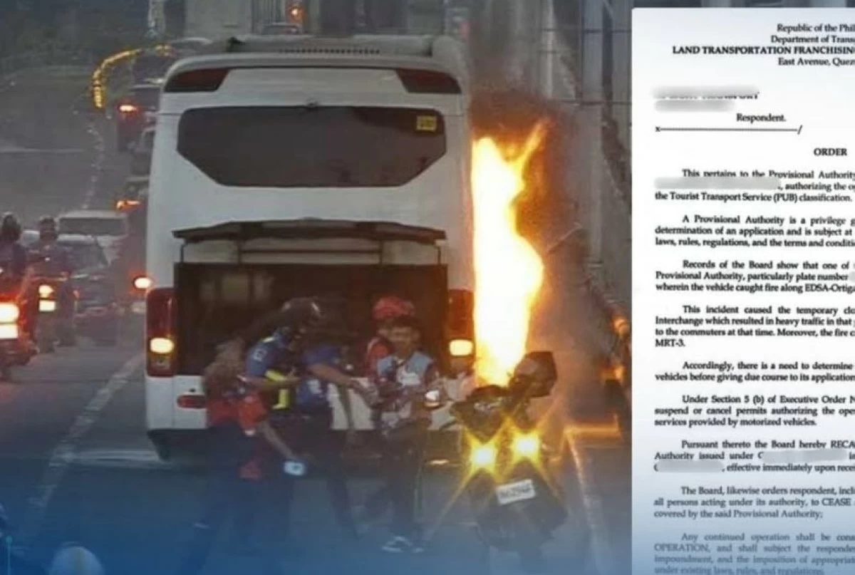 'Halik ng kamalasan': Transport firm loses authority to operate over EDSA bus fire