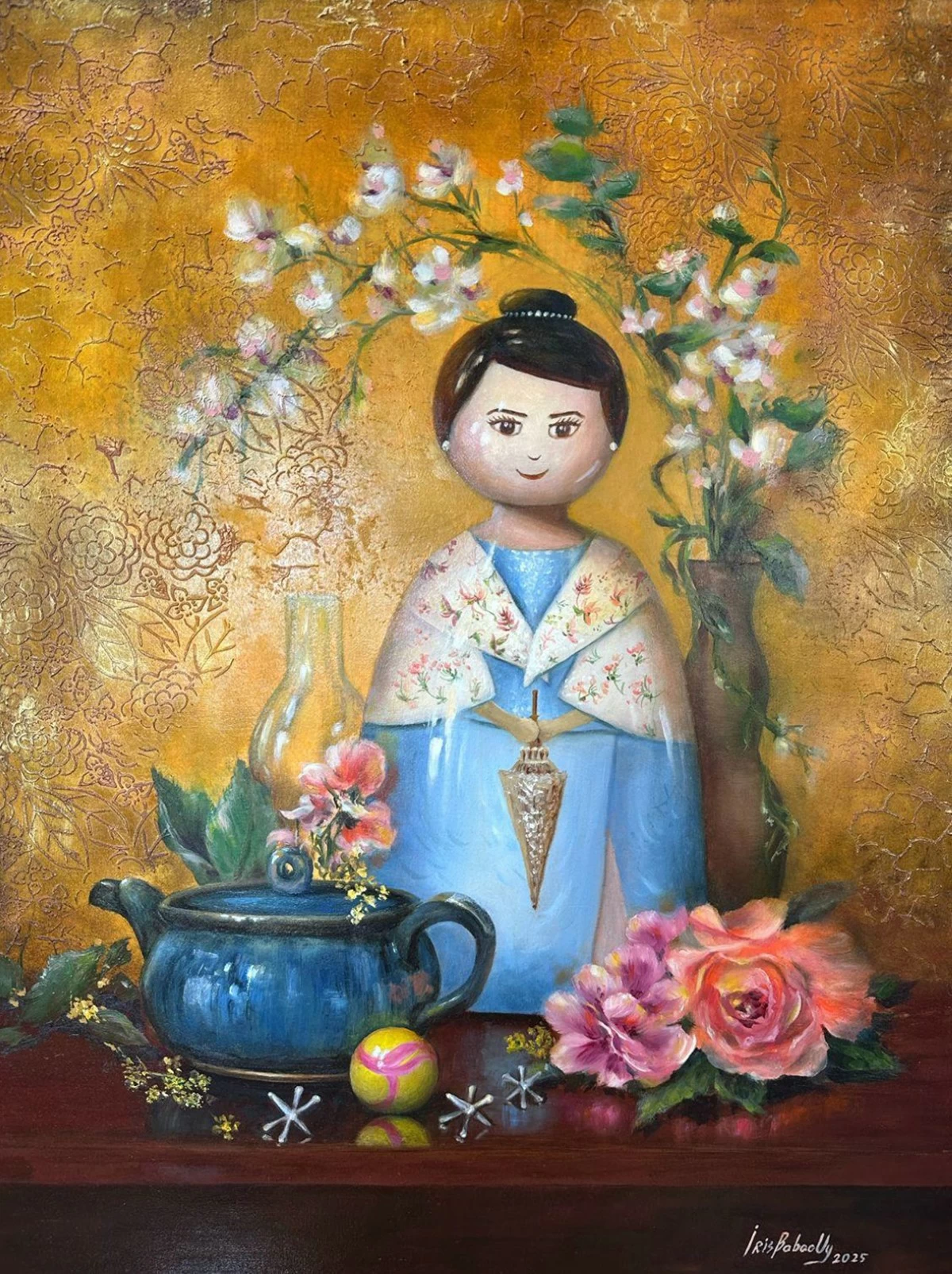 'HEIRLOOM'S CHILD (GIRL WITH TEAPOT),' 24x18 inches, 2025