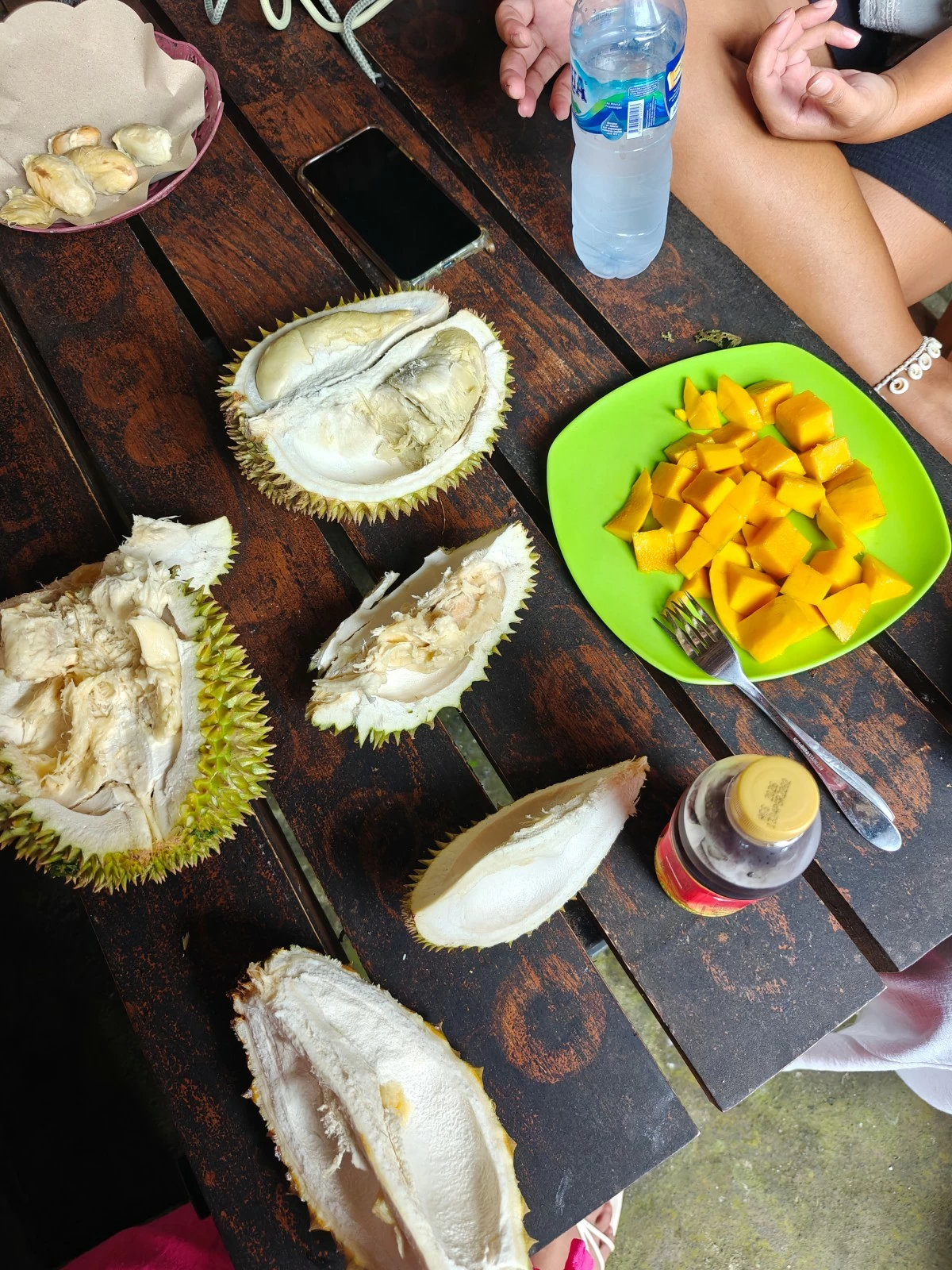 Afternoons at Penglipuran Village are best spent eating durian with the locals. (Photo: John Legaspi/Manila Bulletin)