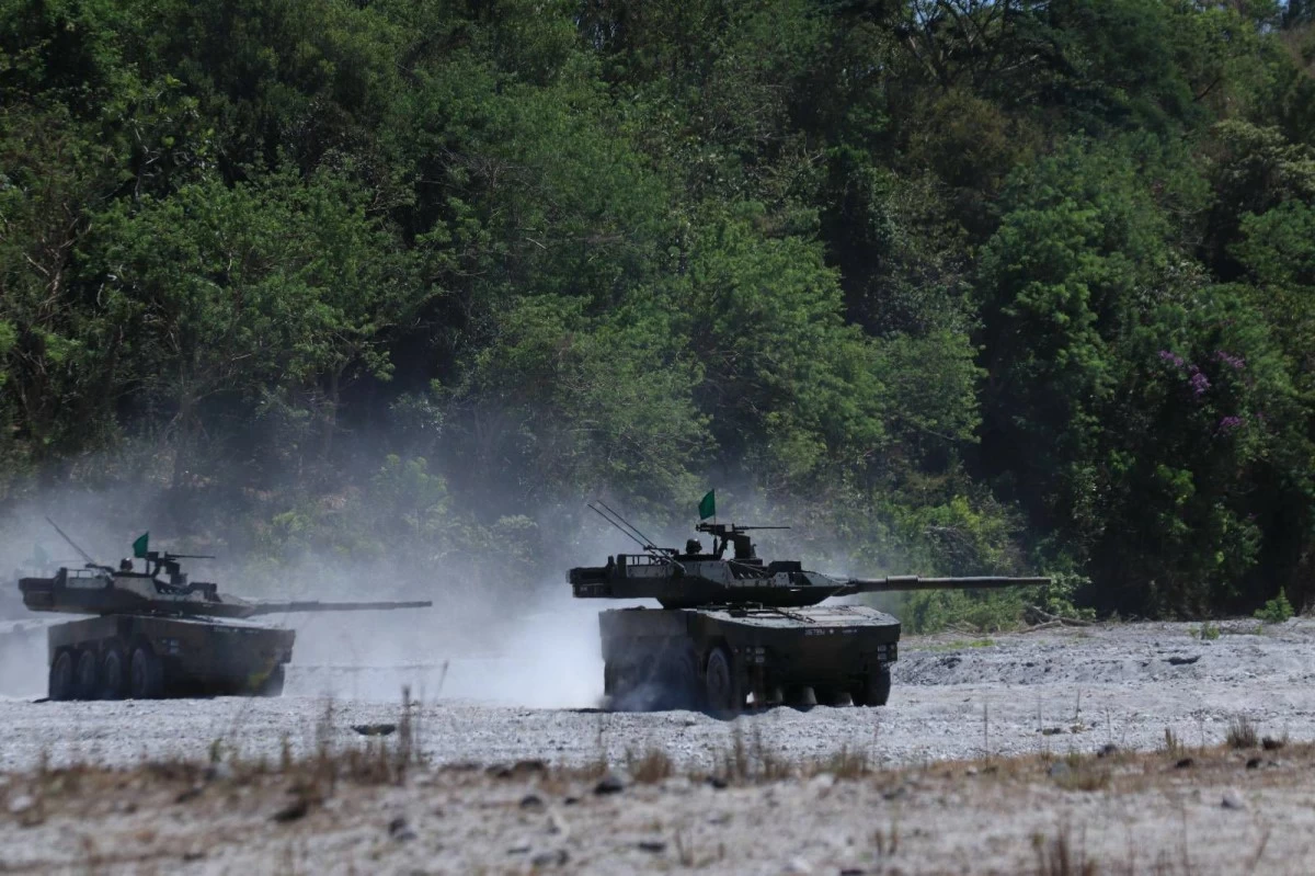 Japan Ground Self-Defense Force's Maneuver Combat Vehicles fire at a target during the first-ever Philippine Army-Japan Ground Self-Defense Force Exercise Salaknib combined live fire exercise at Colonel Ernesto Rabina Air Base (CERAB) in Capas, Tarlac held from May 1 to 2, 2026. (Photo: PA)