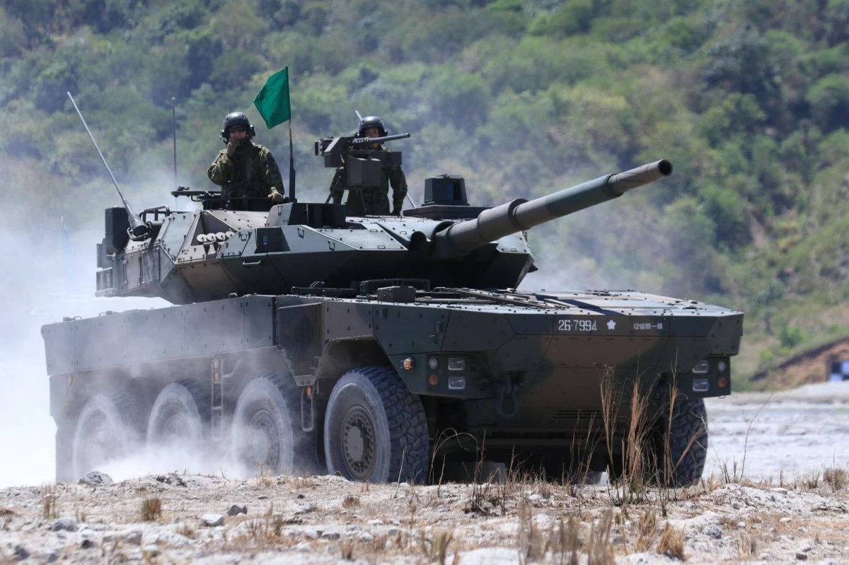 Japan Ground Self-Defense Force's Maneuver Combat Vehicle maneuvers on the lahar field during the first-ever Philippine Army-Japan Ground Self-Defense Force Exercise Salaknib combined live fire exercise at Colonel Ernesto Rabina Air Base (CERAB) in Capas, Tarlac held from May 1 to 2, 2026. (Photo: PA)