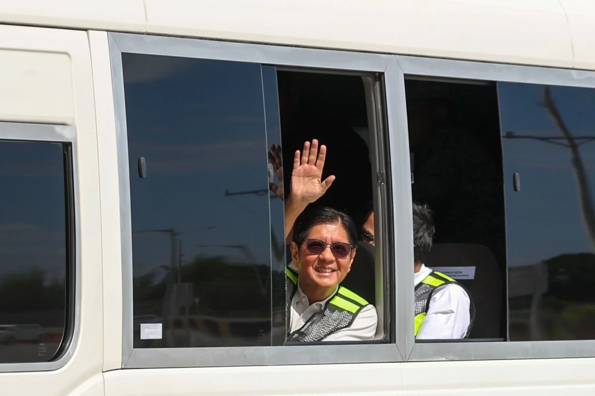 President Ferdinand 'Bongbong' Marcos Jr. leads the inspection of the Cavite–Laguna Expressway (CALAX) Project Subsection 3 at the Governor’s Drive Interchange in General Trias ahead of its opening on May 4, 2026. The 7.88-kilometer expressway is expected to cut travel time between Biñan and General Trias to just 26 minutes from about an hour. It will be operational starting Tuesday midnight and will be toll-free for the entire month of May. (Noel B. Pabalate / PPA Pool)