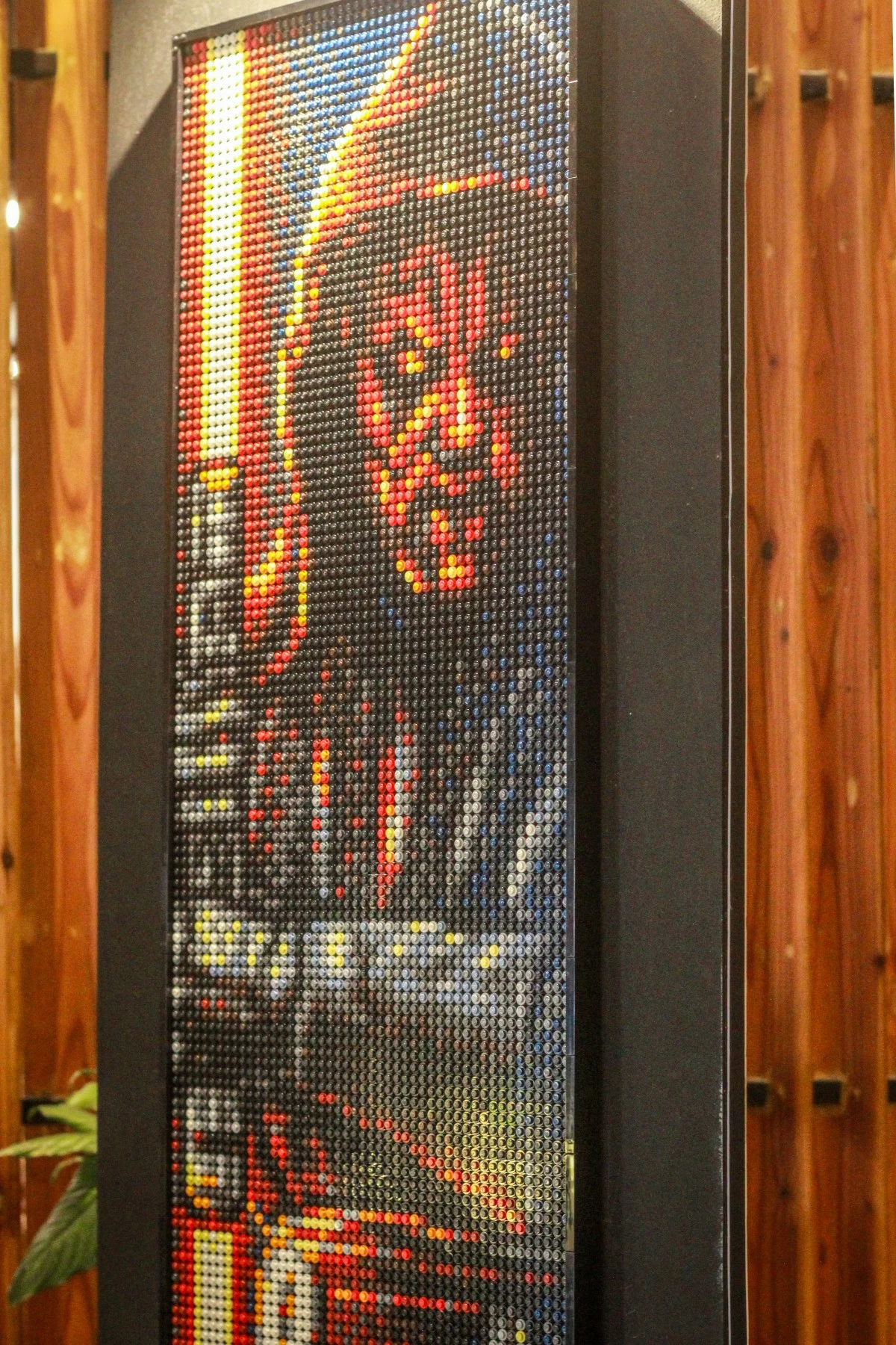 DARK SIDE REIGNS Darth Maul is one of the many iconic characters shown as Lego murals along the aisles